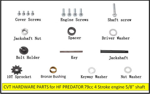 CVT PARTS KIT for HF Predator 79cc engine CVT Transmission