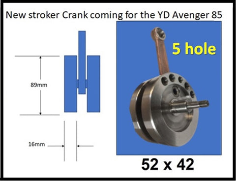 New 42mm stroke Crank for 85 Avenger > 5 hole balanced Standard Crankshaft assembly